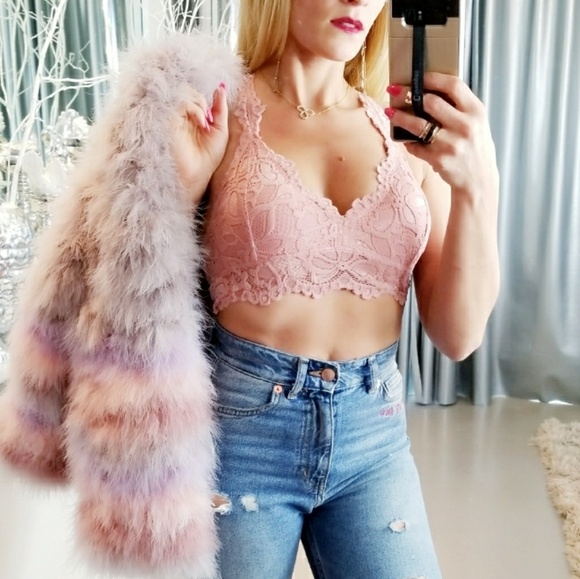 Blush Pink Lace Bralette - Picture 3 of 4